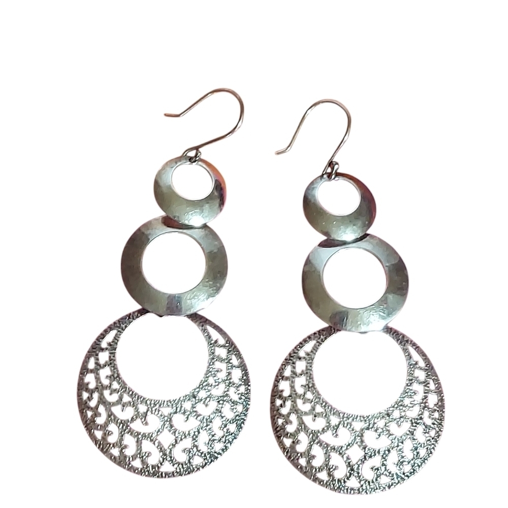Vintage Sterling Silver Filigree Cascade Earrings
